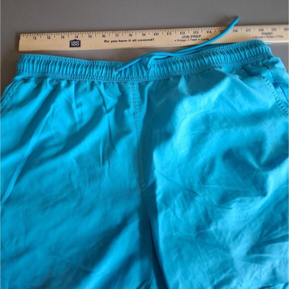 George Mens Swim Trunks Blue L Elastic Waist Drawstring Beach Vacation Tropical - Picture 5 of 7